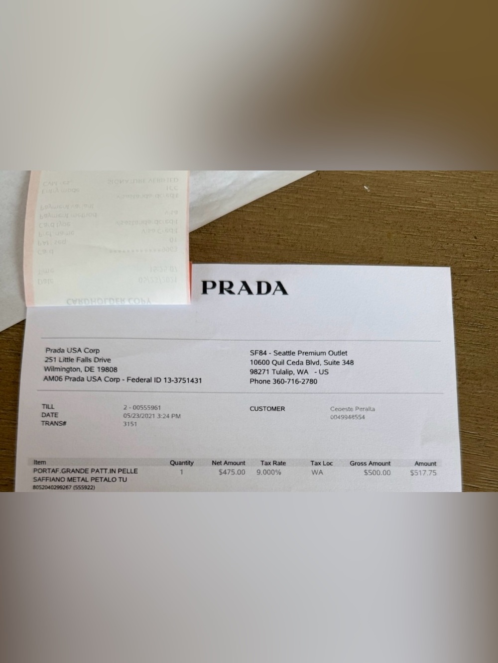 Authentic Prada Pink Saffiano Leather Wallet with Gold Logo Authentic - Picture 9 of 13